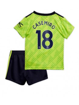 Manchester United Casemiro #18 Ausweichtrikot für Kinder 2022-23 Kurzarm (+ Kurze Hosen)
